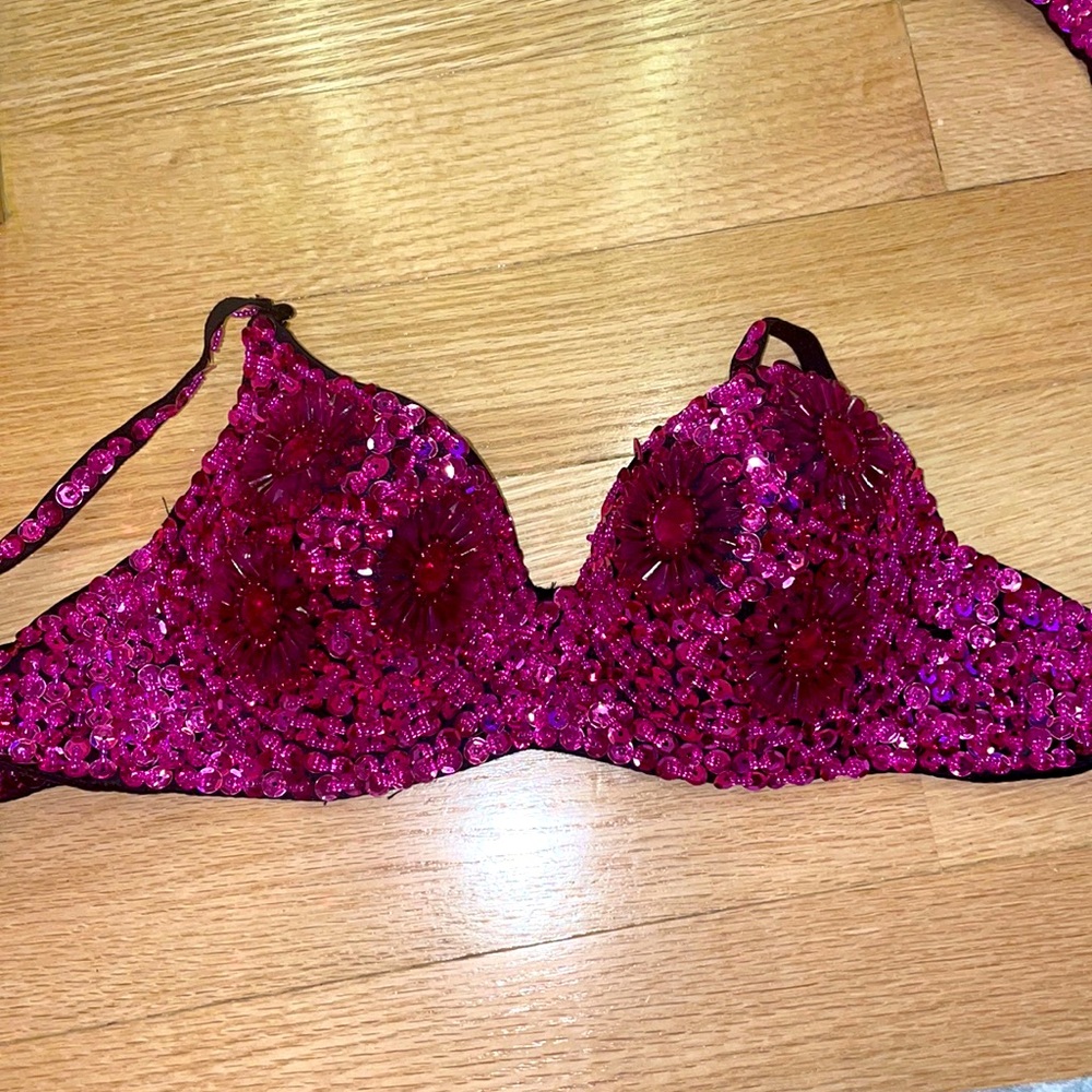 Purple sequin bra size 32B